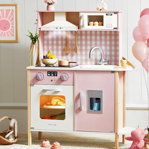 Tiny Land Play Kitchen for Kids – Real Lights, Sounds & Adjustable Height
