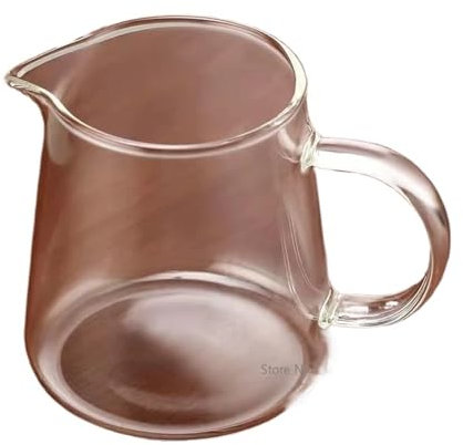 Montalatte 2 pz Brocca di Vetro 300/450/600ml Brocca di Latte Brocca di Vetro Trasparente Brocca di Caffè di Vetro Tè Latte Versatore di Vetro Creamer Pot Bricco Per Latte(450ml)
