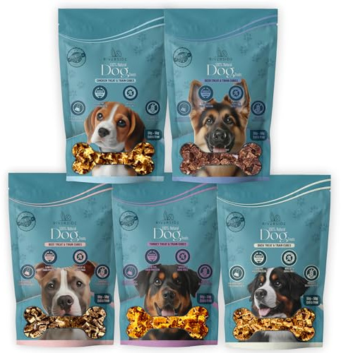 Natural Training Treats For Dogs - 5 Meat Flavours - Grain-Free, Wheat Free, Low-Calorie Natural Dog Treats, Vet-Recommended Puppy Essentials, with Omega-3 - SHORT DATED