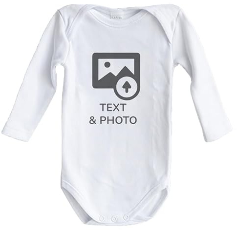 Wanapix | Body Bebe Personalizado | Regalo Día del Padre | Body Papa | Cierre con corchetes | 1 Mes - Manga Larga | 100% Personalizado