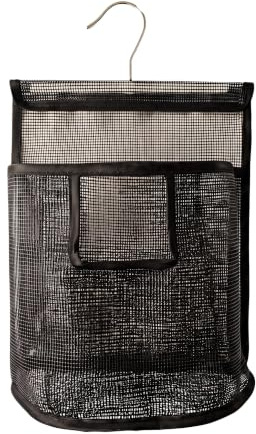 Sac à Pinces à Linge Suspendu Panier avec Crochet Rotatif 360 Degrés Noir
