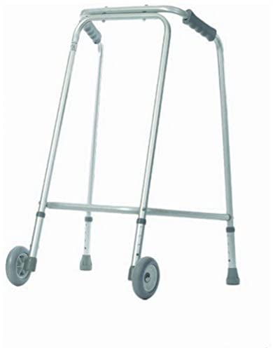 Aidapt Standard Large Adjustable Height Aluminium Lightweight Walking Frame with Wheels and Anti Slip Ferrule Feet to Aid Stability and Confidence when Walking Aid