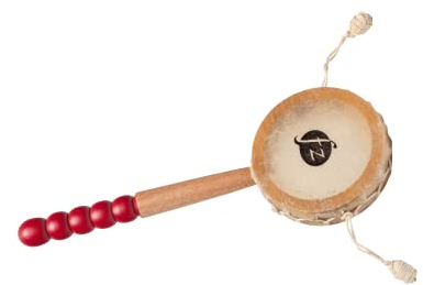 Fuzeau - Tan-Tan Peau Naturelle et Manche en Bois Peint - Instrument de Musique Ludique - Apprentissage du Rythme et de la Coordination - Idéal pour Éveil Musical Enfant et Collectif - Réf. 70773