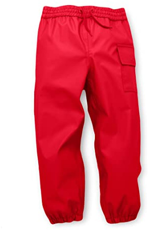 Hatley Kids Rain Pants, Red, 4T