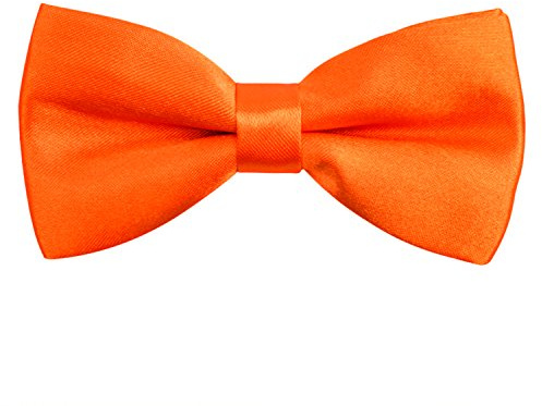 Alizeal Pre-tied Boy's Bow Tie Fancy Plain Adjustable Bow ties, Orange