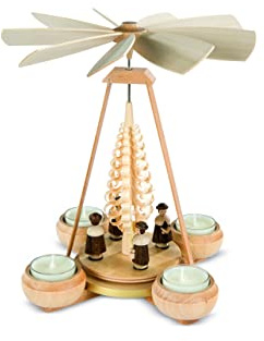 Müller Piramide di Natale Coro, 4 Figure, 1 Piano, 24 cm di Altezza, Naturale, Originale Monti Metalliferi Seiffen