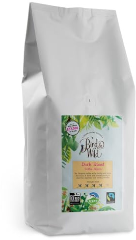 Bird & Wild Kaffeebohnen Espresso 1kg Mischung Mittlere Röstung, Fairtrade Bio Organisch im Schatten angebaut Vogel Freundlicher Kaffee, Ganze Bohnen Kaffee, 1kg Nettogewicht