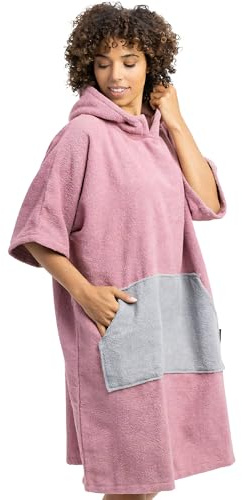 HOMELEVEL Poncho con capucha - Ponchos de algodón unisex con bolsillo para mujer y hombre adulto - Para surf playa natación - Talla S a XL