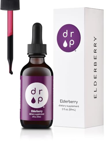 Elderberry Liquid Drops with Vitamin C – Immune Support Supplement for Kids & Adults – Vegan, Gluten Free, Non-GMO, No Sugar, No Artificial Preservatives – 2 Month Supply by Drop Supplements