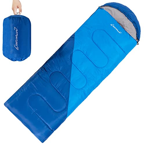 Clostnature Sacco a Pelo Leggero per Campeggio - Sacco a Pelo Rettangolare Casual da Esterno con Confezione Piccola per Adulti, Donne, Escursionismo, Sport, Alpinismo(Cerniera destra)