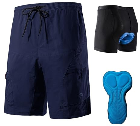 Santic Radlerhose für Herren, Radlerhose, MTB, Rennrad, mit gepolstertem Höschen, für Herren – Boden