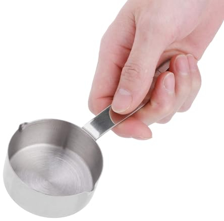Measuring Cups, 15.6cm/6.1in Stainless Steel Coffee Scoop Measuring Spoons for Baking Dual Pour Mouth with Scales and Storage Rings(1/3)