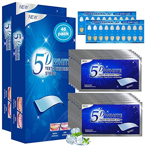 Strisce Sbiancanti Denti 48 Pcs Teeth Whitening Strips Strisce Sbiancanti Denti Professional Whitening Strips Sbiancante Denti Professionale Immediato Con 2Pcs Piastre Colorimetriche Per i Denti