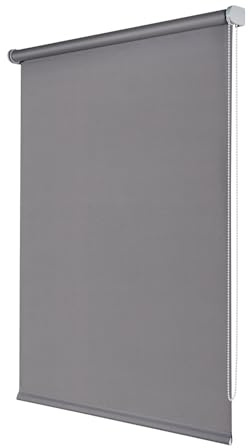 Estor Opaco, Estor Enrollable 100% Blackout, Estor oscurante para Ventanas y Puertas, Night Gris - ESTORES BASIC, 120 x 250cm