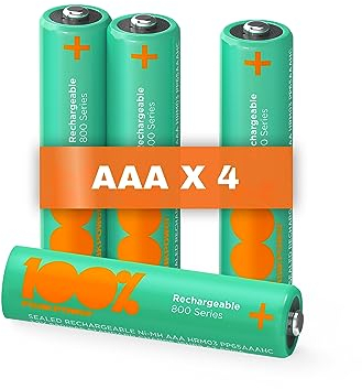 PeakPower Akku AAA für Telefon, 4 Stück Batterien AAA wiederaufladbar 1,2V, ideal für schnurlose Telefone etc., kein Memory-Effekt, geringe Selbstentladung, Ready-to-Use (4X AAA Akku Telefon)
