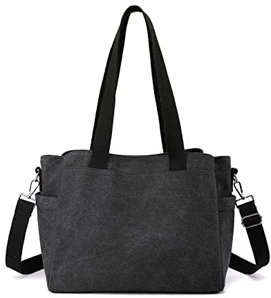 SilteD Canvas-Tragetaschen für Damen, große Umhängetasche, Damen-Hobo-Tasche, Handtasche mit mehreren Taschen, lässige Shopping-Umhängetasche, Umhängetasche für Reisen, Schule