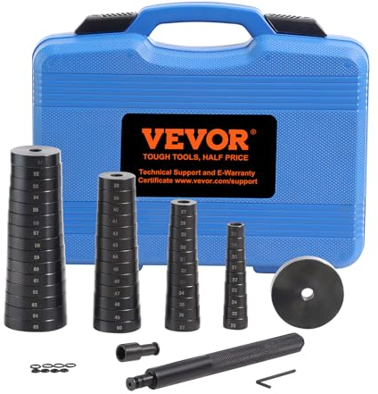 VEVOR Set di Estrattore per Cuscinetti Guarnizioni per Pneumatico da 52 Pezzi, Kit di Strumenti per Estrazione di Cuscinetti per Montaggio Smontaggio Silentbloc Dischi in Acciaio 18-65mm con Valigetta