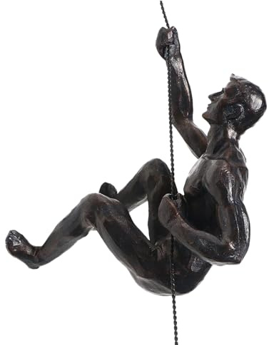 Teksome Figura decorativa de hombre escalador para pared, escultura de resina moderna y sencilla, para el hogar y escalada en roca, regalos únicos