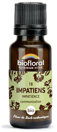 BIOFLORAL - 18 Impatiens, Impatience BIO - Communication - Fleur de Bach Authentique - 470 Granules - Sans Alcool