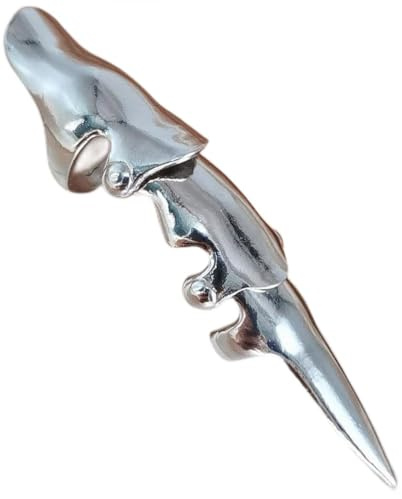 Zac's Alter Ego Gothic Jewellery Metallic Silver Full Finger Claw Ring