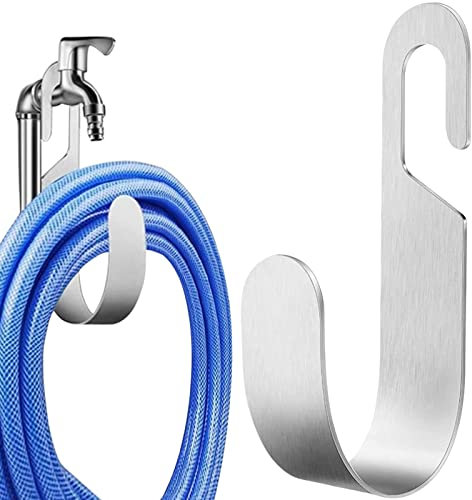 Quzente Gancio Porta Tubo, Staffa Gancio Tubo Da Giardino Montaggio A Parete, Staffa Tubo Acqua In Acciaio Inossidabile, Organizzatore Porta Tubo Acqua Appeso Per Prato Giardino Esterno