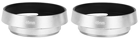 KIMISS 2 Obiettivi per Fotocamera, 2 Paraluce in Lega di Alluminio da 46 Mm per Accessori Fotografici in Alluminio 46 Mm Argento