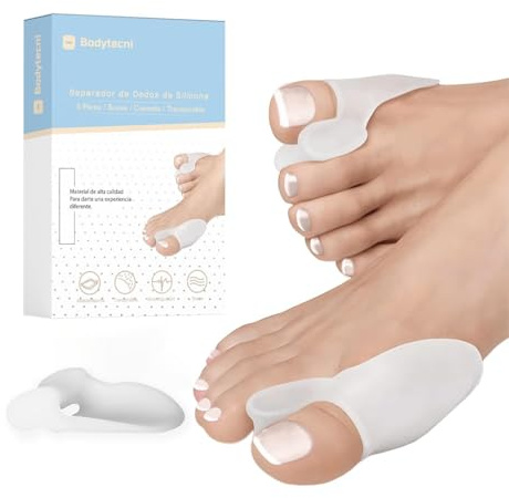 Bodytecni® Corrector de Juanetes | MEGAPACK 10 Uds Separador de Dedos del Pie de Silicona 0% BPA | Protector para Juanetes | Corrector para Hallux Valgus, Alivio Dolor, Relaja y Estira el Dedo Gordo