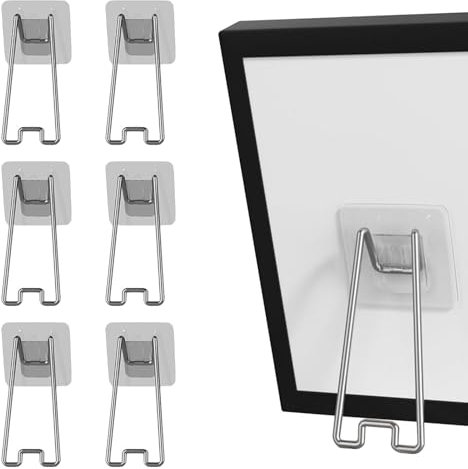 JINGHANGER 6 Piezas Caballete Trasero de Marco de Fotos de Pie de Metal - Soporte Para Marcos 13 cm