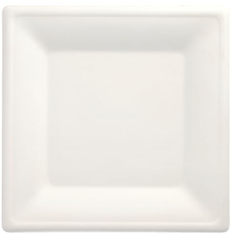 100 Teller, Zuckerrohr pure eckig 26 cm x 26 cm weiss