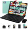 fezawio Android 14 tablet 10 inch 20GB RAM+128GB ROM, Octa Core, WiFi 6, 6000mAh, (1TB TF) tablet with keyboard and mouse+one-year screen rupture insurance —（Green）