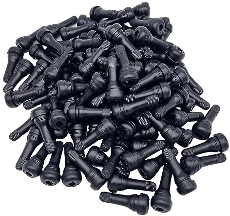 NAAA 100x TR414 Gummiventile - Snap-In Ventile für Reifen & Felgen | Universal Autoventile für Alu- & Stahlfelgen | 11,3 mm Ventileinsatz, Schwarz - Ideal für schlauchlose Reifen