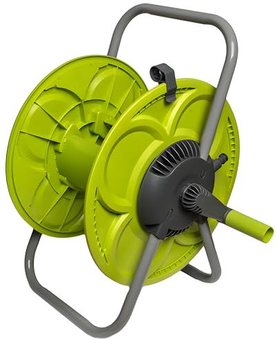 Garden Hose Reel Cart – Holds 50m of 1/2 Hose, UV-Resistant, Rust-Proof, Durable Crank Handle, Spray Nozzle Holder, Easy Assembly, Weather-Resistant Outdoor Hose Storage Trolley