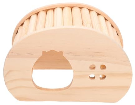 JUMPLAWN Hamsterhütte Holzhaus Mit Treppendach Geruchsneutral Sicher Für Goldhamster Kleine Igel Kleintiere Als Versteck Und Schlafplatz