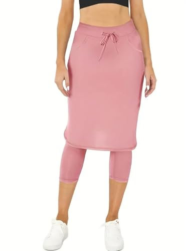 Yogabyxor för kvinnor UK korta ben – yoga shorts shorts och kjolar – Comfyshorts sommarkläder damshorts storlek 16, knälånga löparshorts blommiga anti-skavning shorts dam cykelshorts, Rosa, XXL