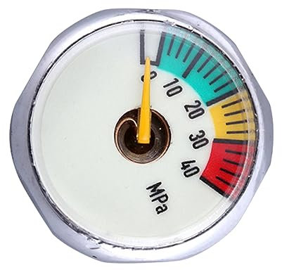 Garneck Manómetro de Presión Luminiscente M8 25 Mm 40 Mpa para Extintores y Tanques de Oxígeno, Barómetro Duradero de Hierro, Instrumento de Medición Nocturno para Uso Automotor