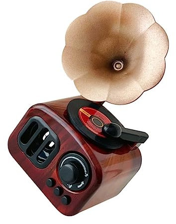 Mobestech Boîte à Musique Gramophone Rétro Décoratif Plastique pour Intérieur Ornement Musical Vintage Compact pour Salon Et Bureau Cadeau Créatif Inauguration De Maison