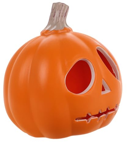 Cabilock Calabaza de Halloween de Plástico Iluminada Adorno de Calabaza de Halloween para Decoración del Hogar y Exteriores para Escenarios de Fiesta