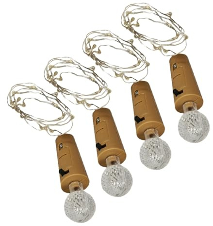 4pcs Wine Cork String Lights Battery Operated Indoor LED