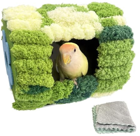 Vogelbettnest – Plüschweiches 18 X 15,5 X 15,5 cm Warmes Haus, Schlafhöhle, Kleintierheim, Isolierter Gemütlicher Rückzugsort | Winterkomfort Für Nymphensittiche, Sittiche, Hamster, Eichhörn