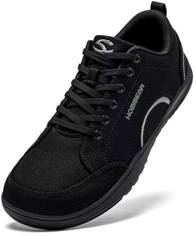 HOBIBEAR Zapatos Barefoot para Hombre y Mujer Punta Ancha Minimalistas Unisex de Lona Antideslizantes para Caminar