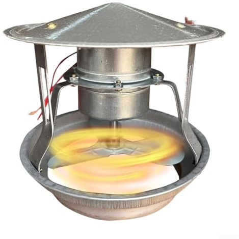 HpLive Ventilador extractor de humos, 40 W, de metal, para estufas, chimeneas, hornos y calderas, color plateado