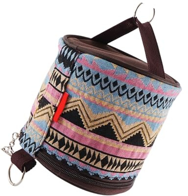 Kangnice Peso Almacenamiento de pañuelos para Acampar Bolsa Impermeable Gancho para Colgar Ajustable Estilos étnicos Engranajes Aire Libre Funda de Tejido con Capa de Silicona Antideslizante
