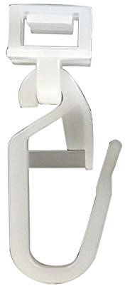 Easy-Shadow – 20 Stück Klick-Gleiter Gardinengleiter Faltengleiter Faltenlegehaken Gleiter 4 mm Kopf mit Faltenhaken für Faltenband Kräuselband passend für Gardinenschienen Vorhangschienen Gardinenbretter Gardinen Laufschienen – weiß