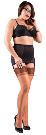 Vicky's Nylons GE Echte Nahtnylons Strapsstrümpfe Nahtstrümpfe 100% Nylon in bronze Gr. S bis XL (8,5 bis 11) (9)