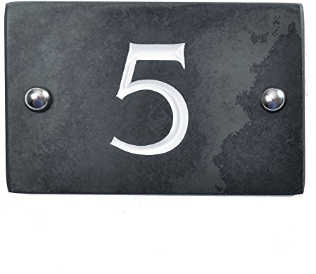 Numéro de maison sur ardoise, Gris anthracite (noir)., 14 x 10 x 1cm