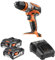AEG BS18C2X LI-202C Trapano Avvitatore Compatto 18V con Mandrino Intercambiabile, 2 batterie da 2.0Ah, Impugnatura Ergonomica, 202mm di Lunghezza, 2 Velocità: 0-450/0-1800 rpm