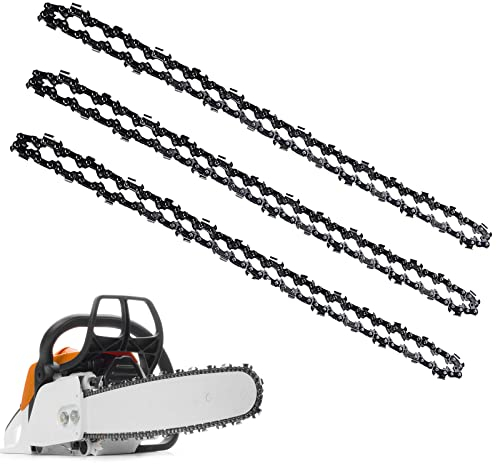 3 Pezzi Catene Motosega: 25 Cm Catena Motosega, Passo Catena Motosega 3/8 Lp 40 Maglie Motrici, Spessore Maglie Motosega 1,1 mm, Motosega Catena Ricambio Motoseghe