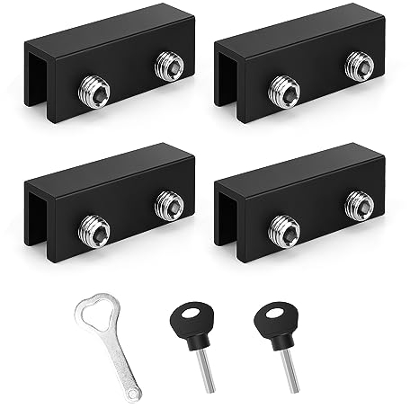 Schwarzes Schiebefensterschloss, JANDH 4 Stück Verstellbarer Schiebefenster Schlösser, Fensterschlösser mit zwei Schlüsselarten, Sicher und Diebstahlsicher, geeignet für Schiebetüren und Fenster