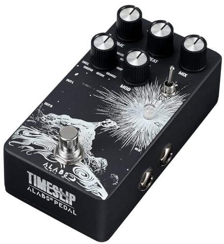 ALABS TIMESLIP Delay Pedal Für E Guitar, Stereo Delay Gitarren-Effektpedal mit 9 Delay Effects, Effektgerät - Analog Dry Through,True Bypass,Tap Tempo,Adjustable Modulation, Multi-Expression Control