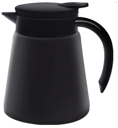 Termo De 600ML/800ML Cafetera De Doble Pared De Acero Inoxidable, Jarra Térmica De Café, Cafetera Aislada, Termo De Vacío De Doble Pared, 12 H De Calor/18 Horas De Frío ( Color : Black , Size : 800ml